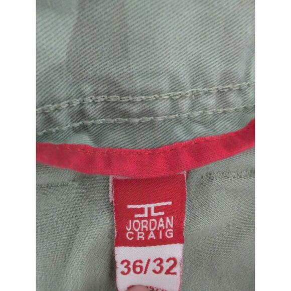 Jordan Craig Cargo Pants Men 36 (35x32)* Camo Green Cotton Relaxed Straight Leg - Picture 3 of 10